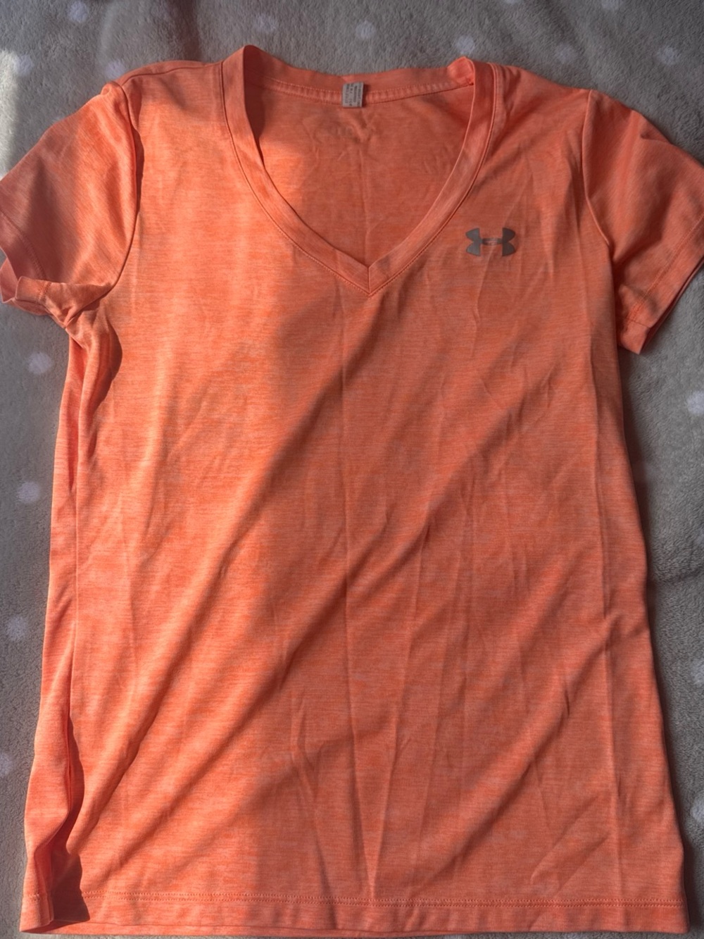 Under Armour Heathered Orange V-Neck Performance Tee